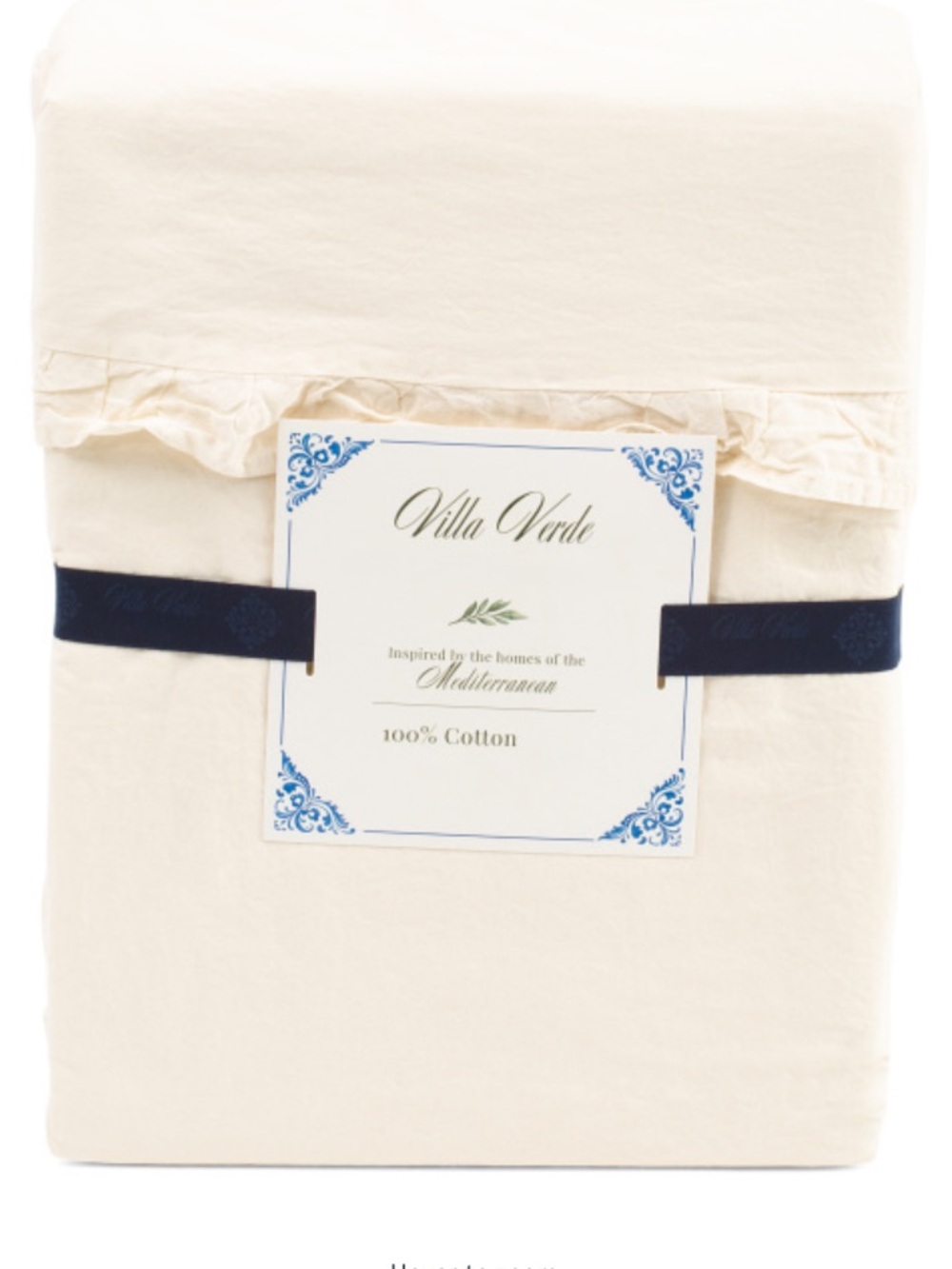 Villa Verde Cream Cotton Sheet Set